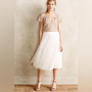 ANTHROPOLOGIE / BAILEY/44 White Tulle Skirt - Sz XS